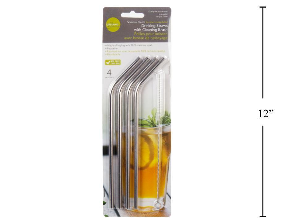 LUFTTÄT Drinking straws/brush set of 5, mixed shapes mixed colors