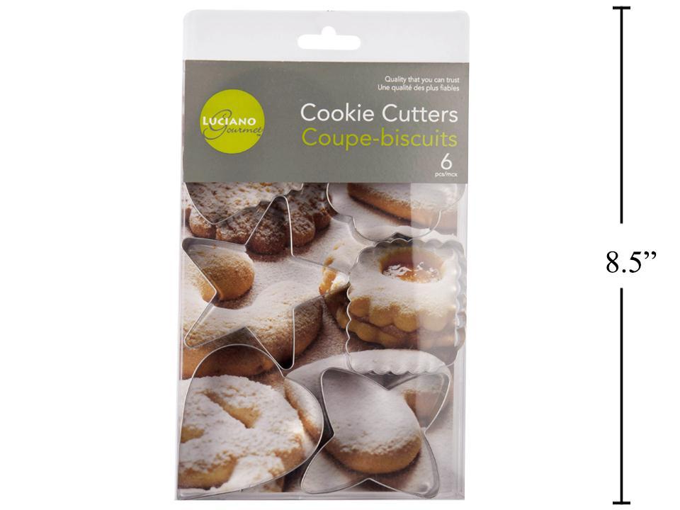 L.Gourmet 6-pc Cookie Cutter Set, Metal