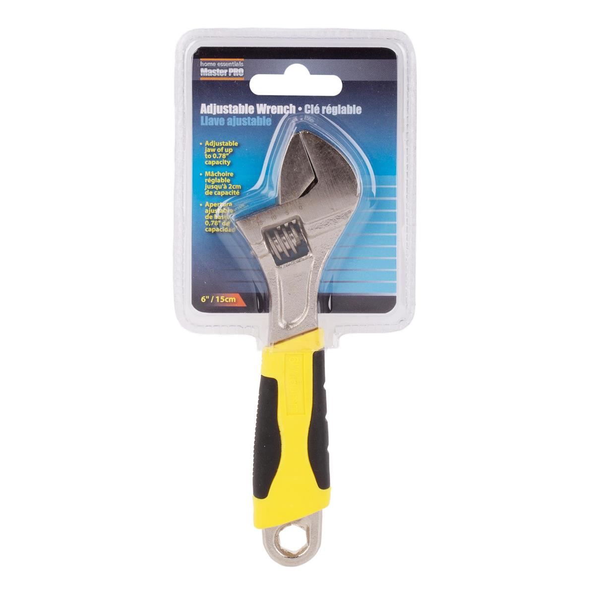 H.E. Master Pro 6" Adj. Wrench Yellow & Black handle