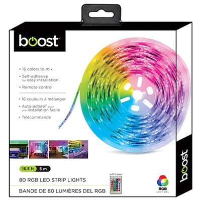 Boost 16.5ft (5m) 80 RGB LED Strip Light with remote control