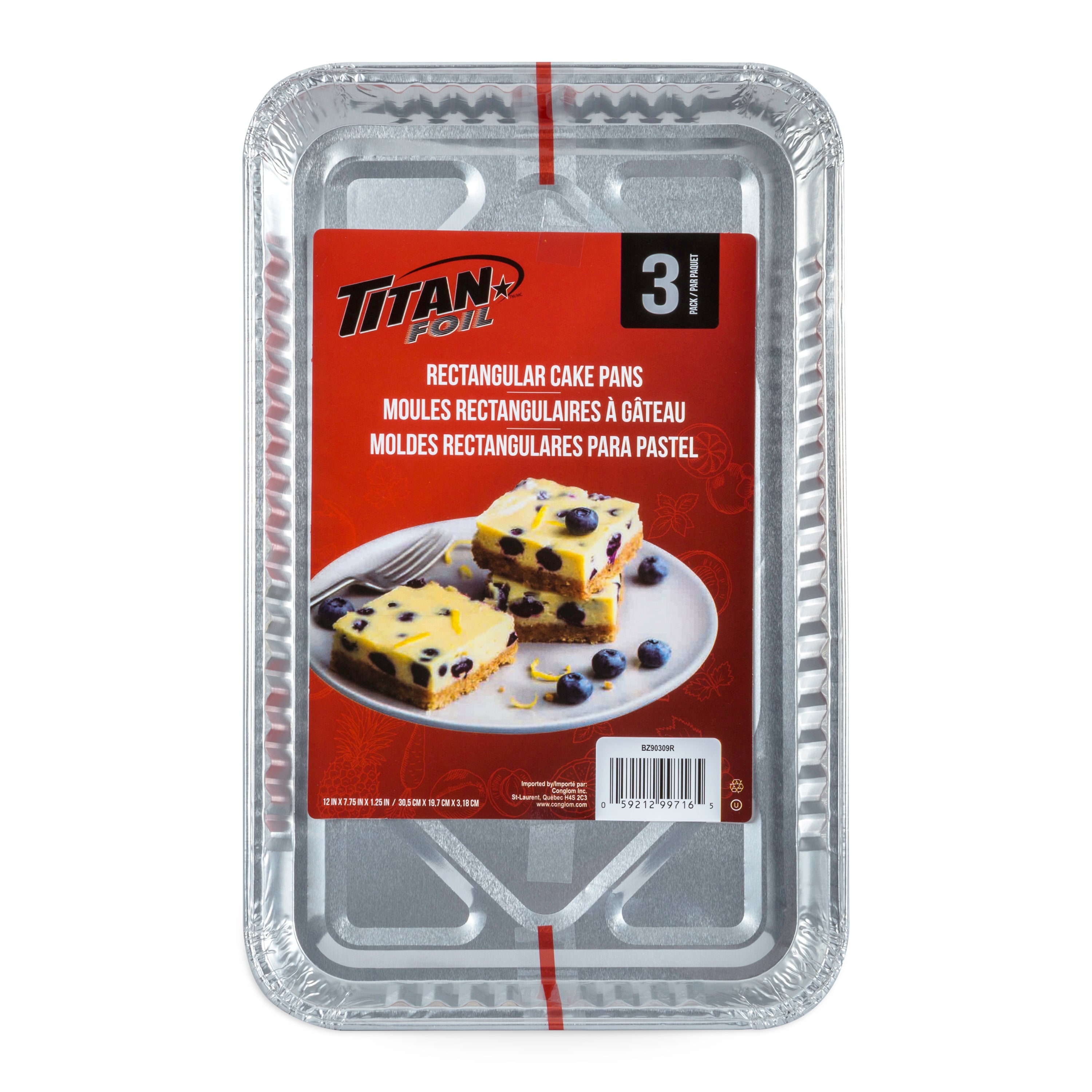 Titan Foil Rectangular Aluminium Cake Pans 3/Pack