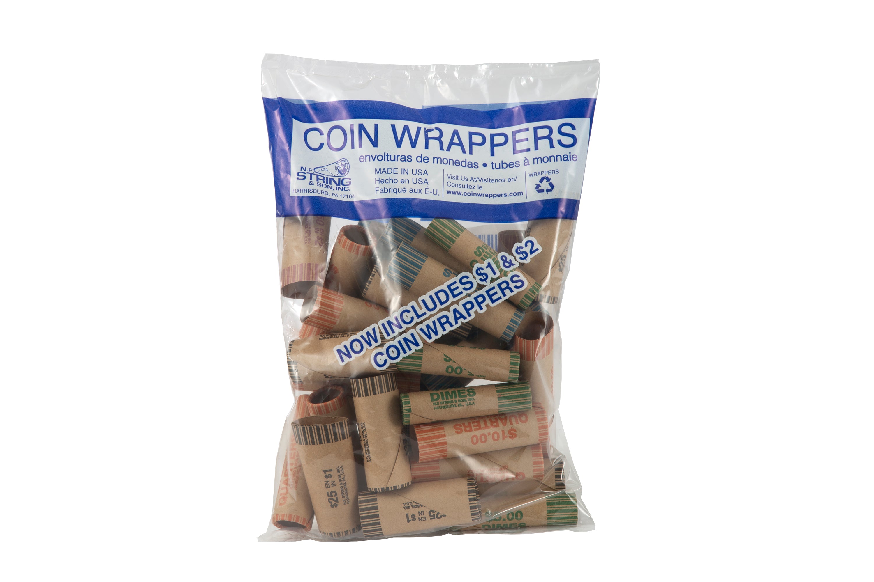 N.F.S Paper Assorted Coin Rollers 36/Pk