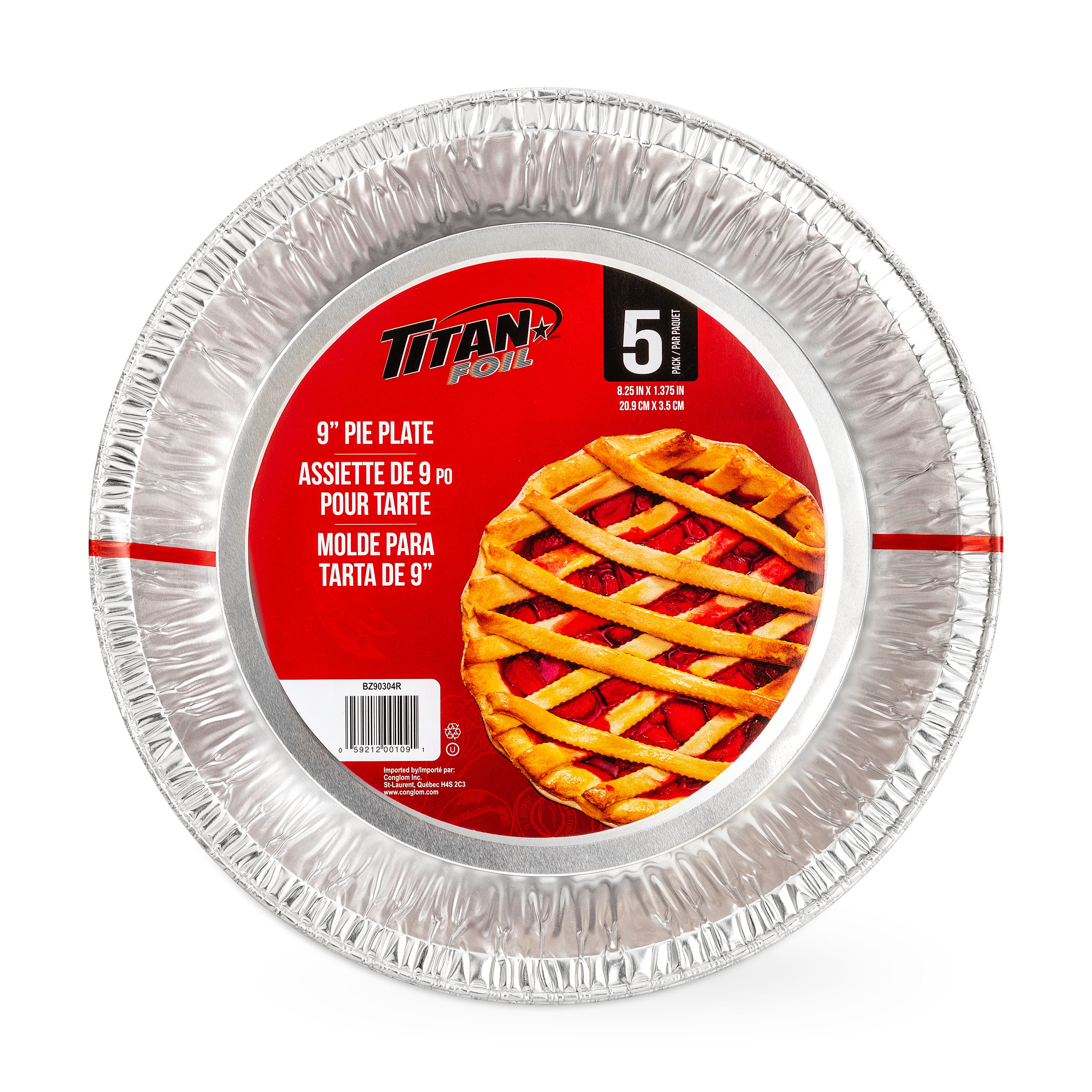 Titan Foil 9" Deep Pie Pans 5/Pk