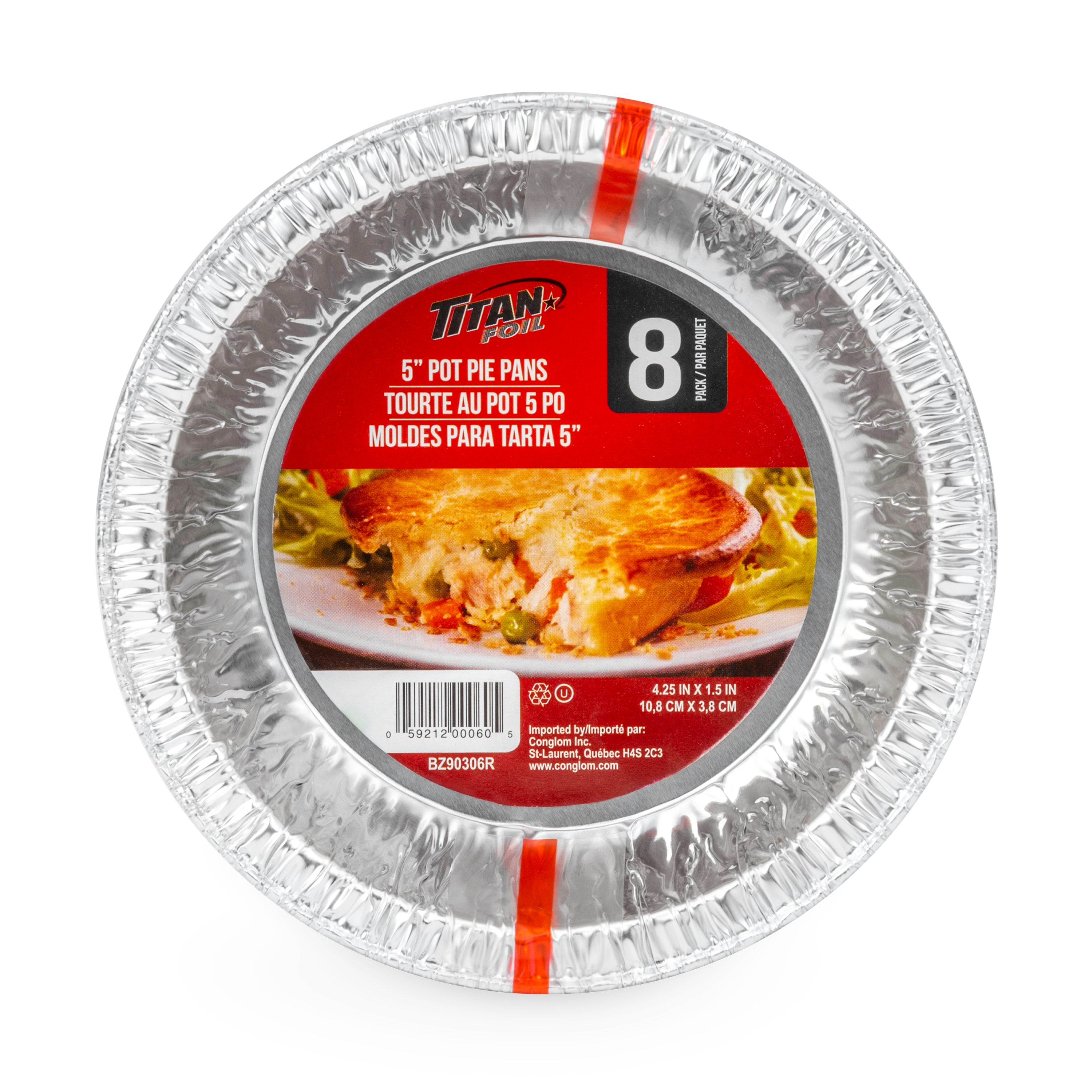 Titan Foil 5" Aluminum Pot Pie Pans 8/Pk