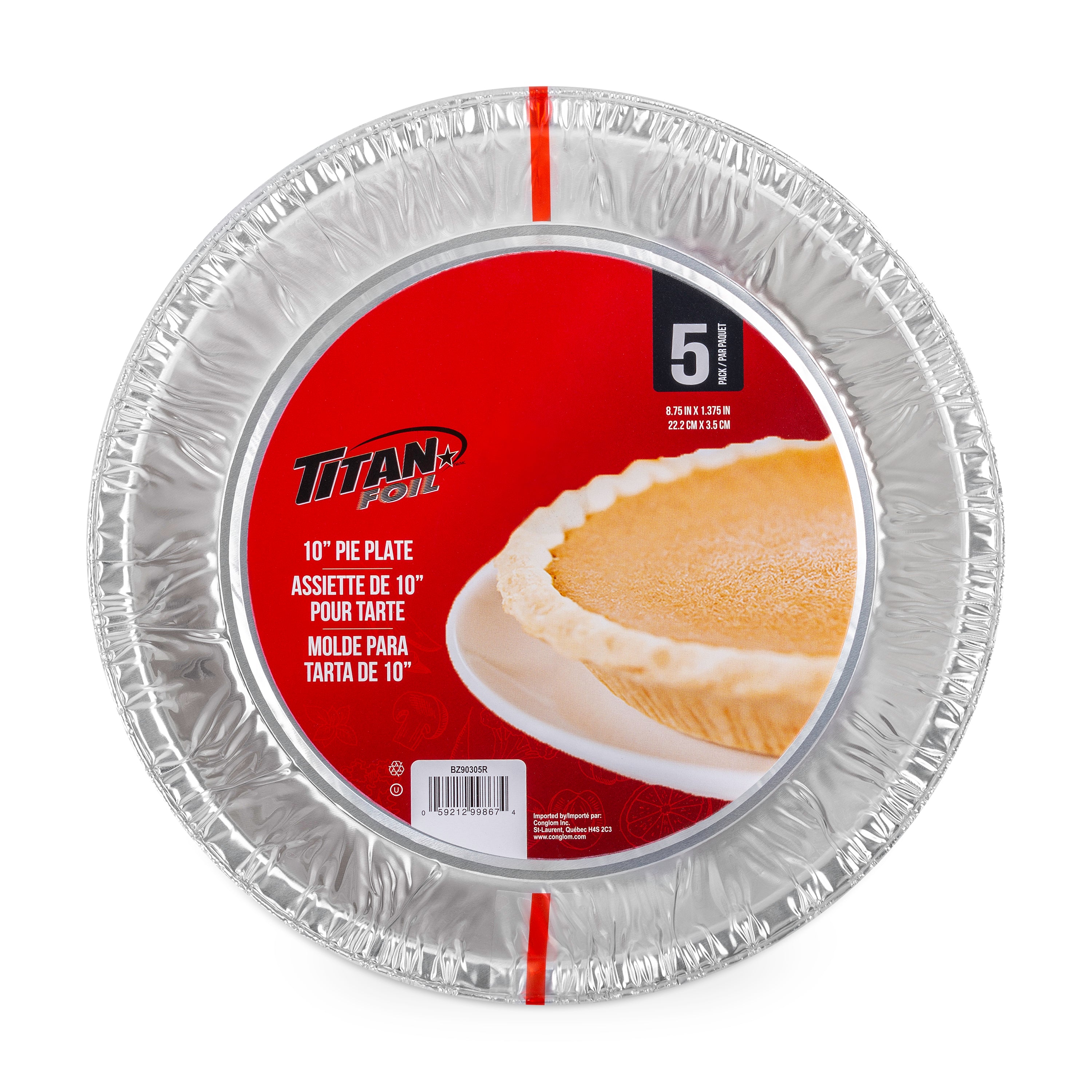 Titan Foil 10" Aluminium Pie Pans 5/Pk