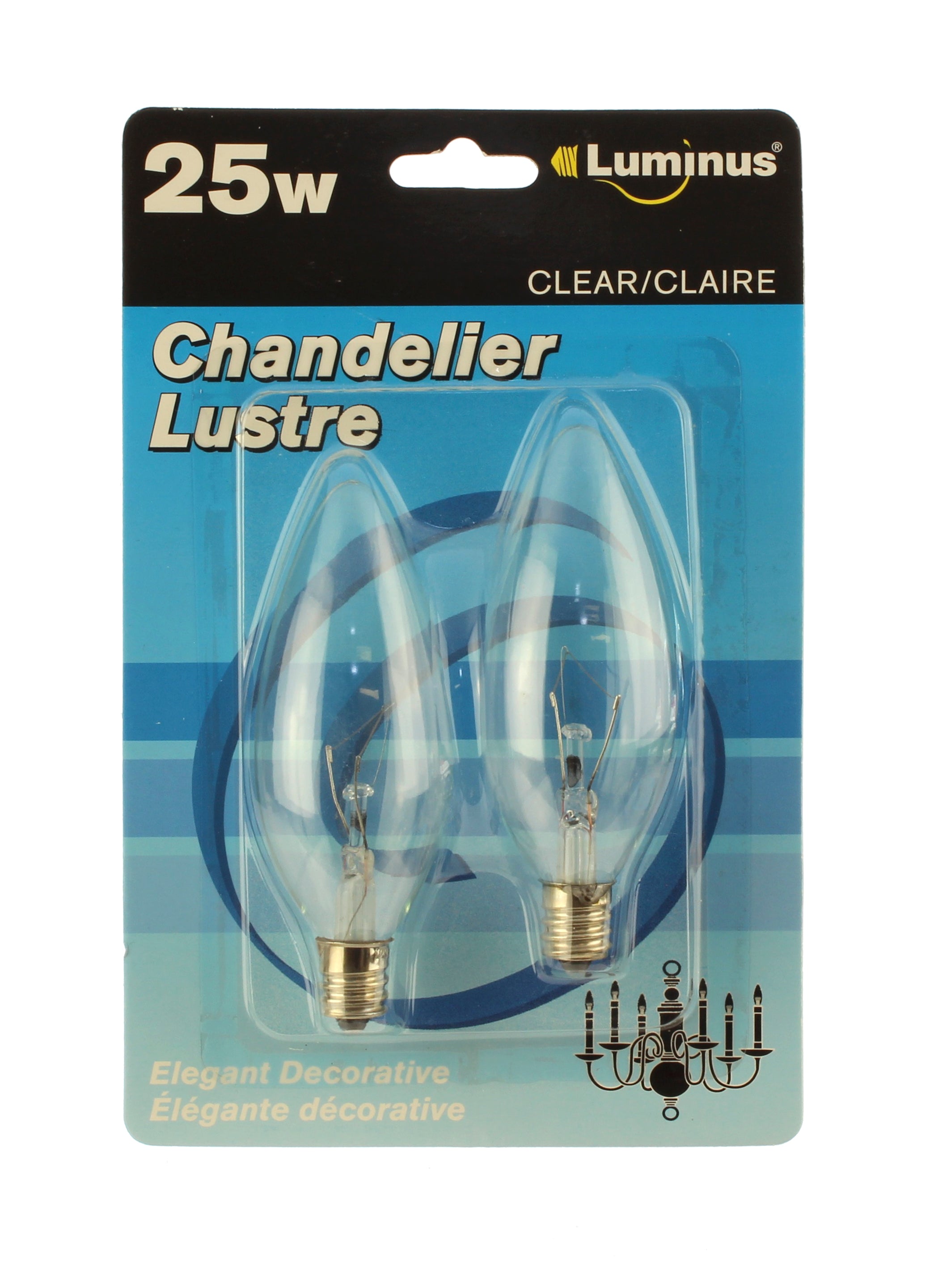 Luminus 25W/Ctc/120V/1500H/Clear Chandelier 2/Pack