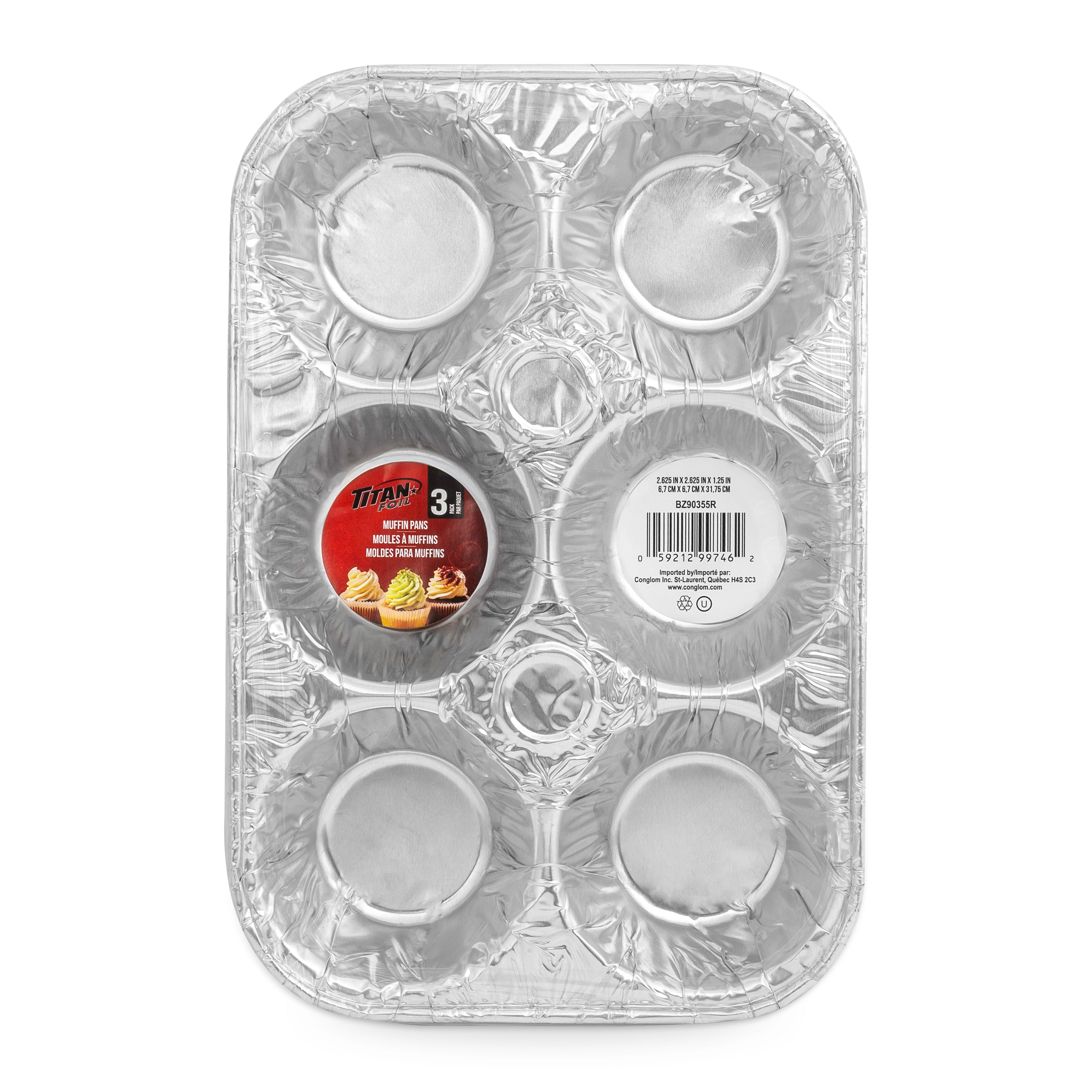 Titan Aluminium Muffin Pans 3/Pk