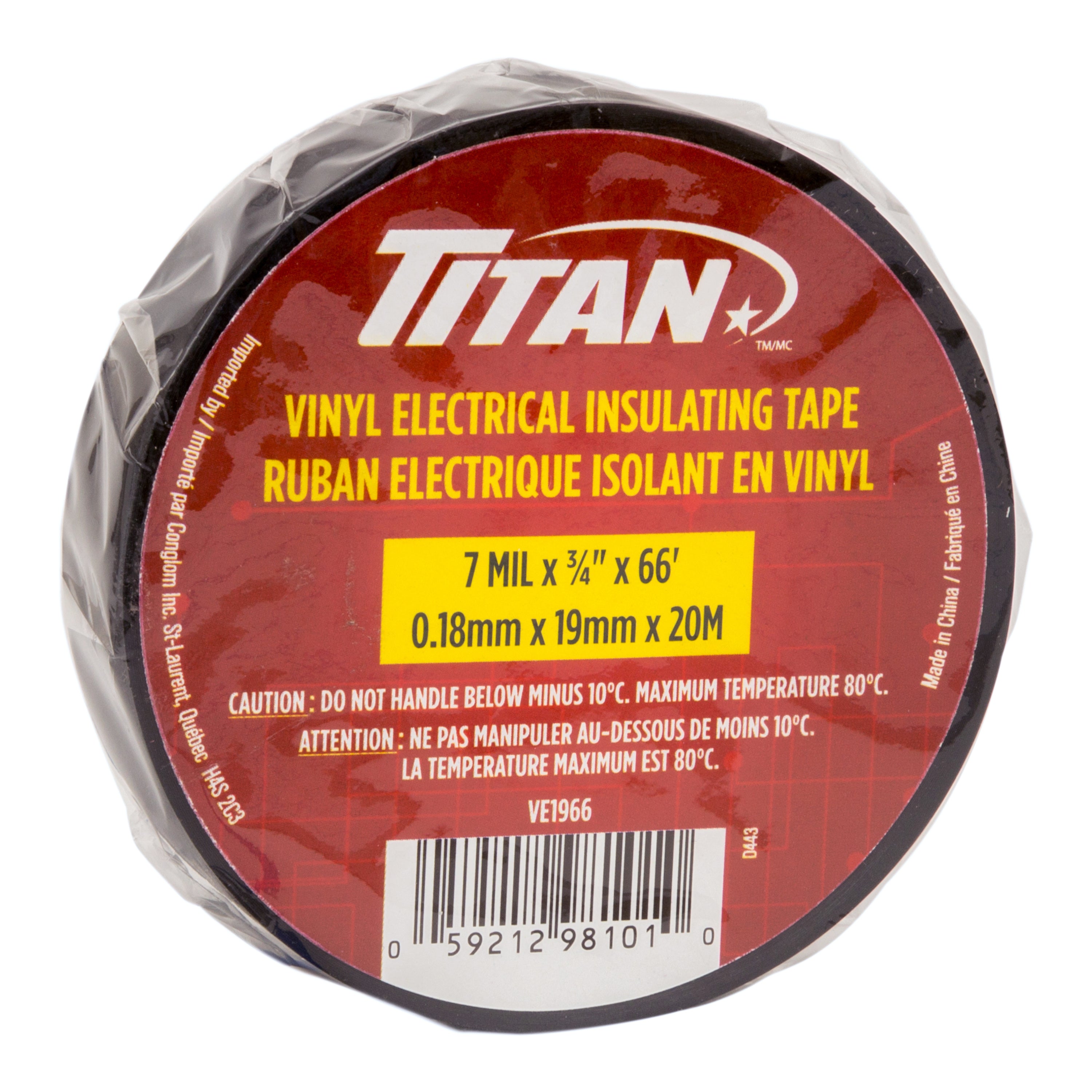 Titan Black P.V.C. Electric Tape 18Mm X 20M