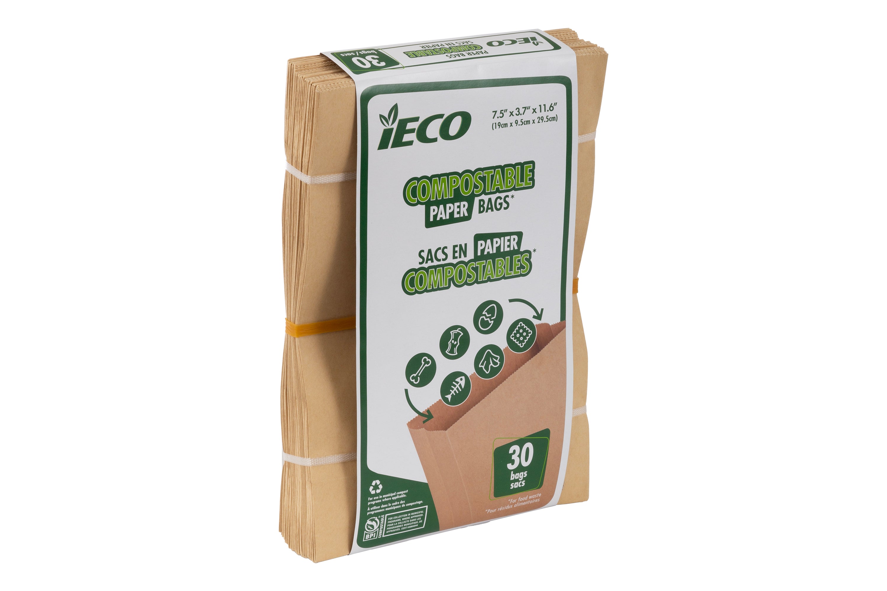 iEco Compostable Paper Bags 30/Pk
