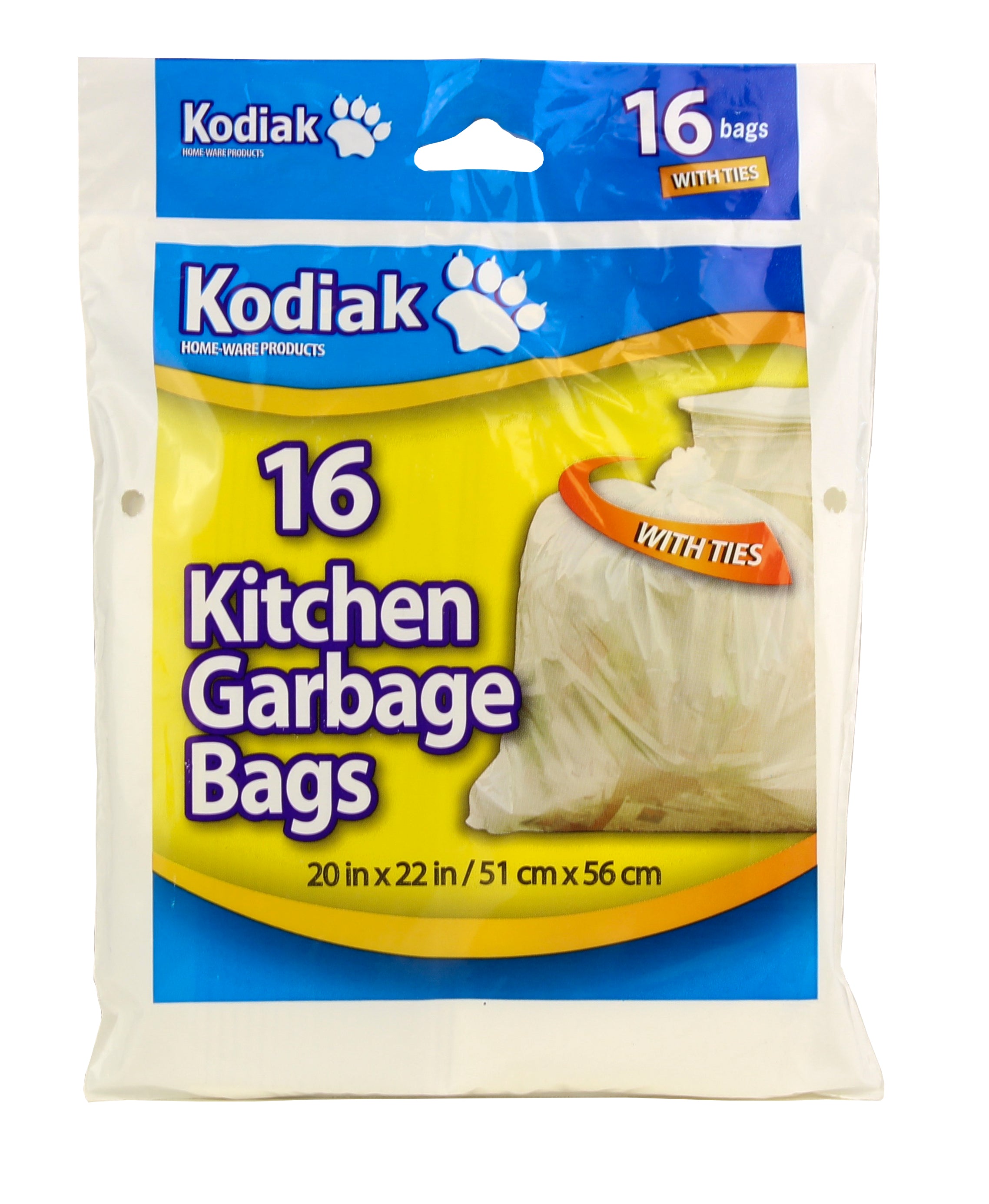 Kodiak Kitchen Garbage Bags 20"X22" 16/Pack Gauge 0.6Mil