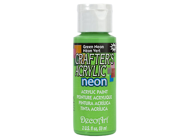 Crafters Acrylic Paint: 2oz, Craft & Hobby, Green Neon, Model DCA01-DCA173 A132