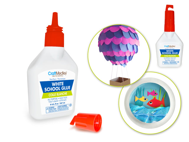 Craft Medley Glue: 250g White All-Purpose School Glue in Hanger-Top Bottle