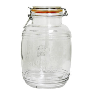 Oval Jar Featuring a Lock Lid