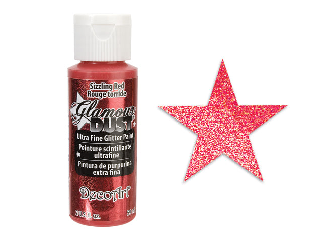 Glamour Dust Paint: Ultrafine Glitter Paint, 2oz, DGD01-DGD21 03, Sizzling Red