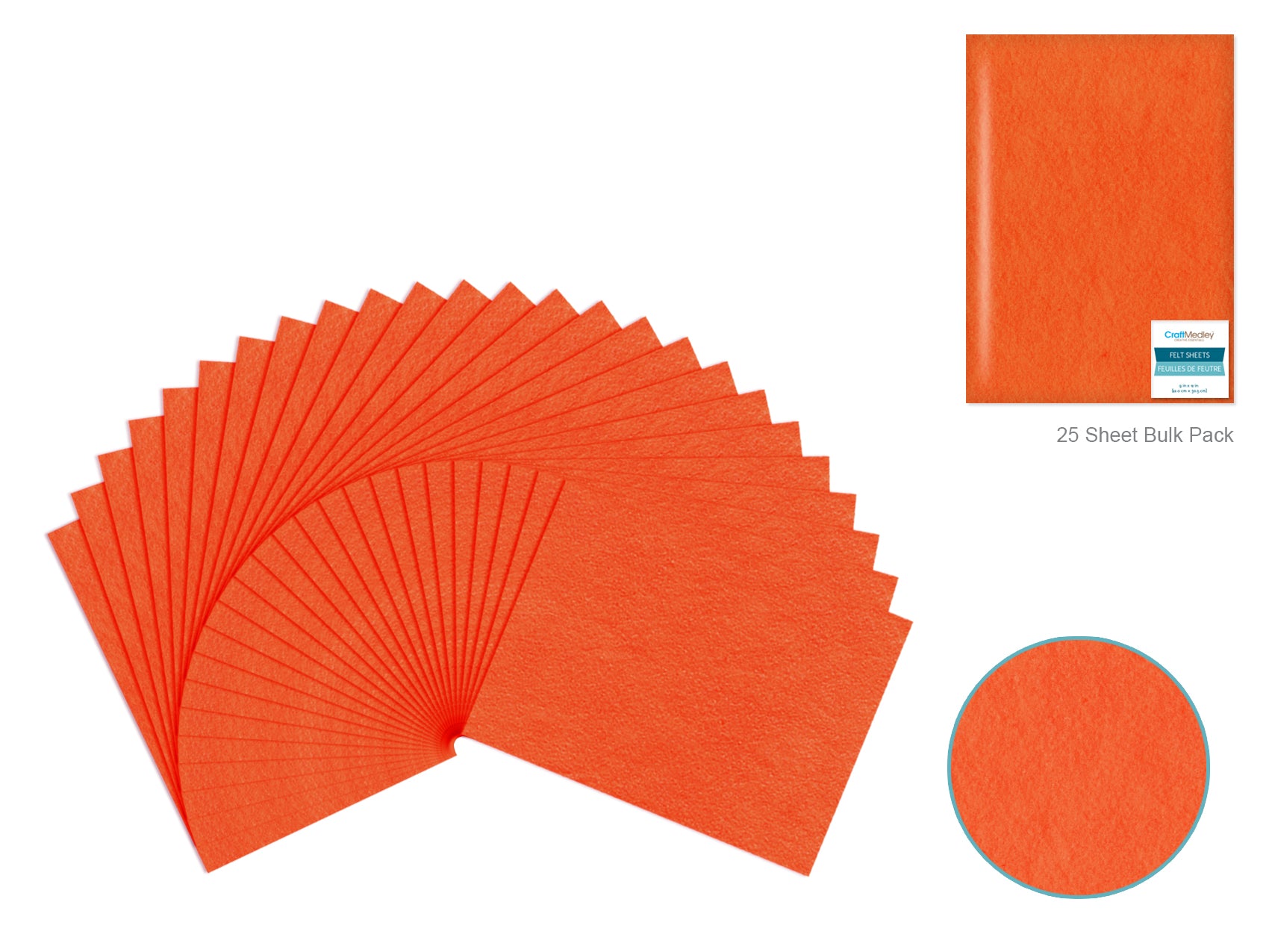 Orange Felt Sheets 9 x 12