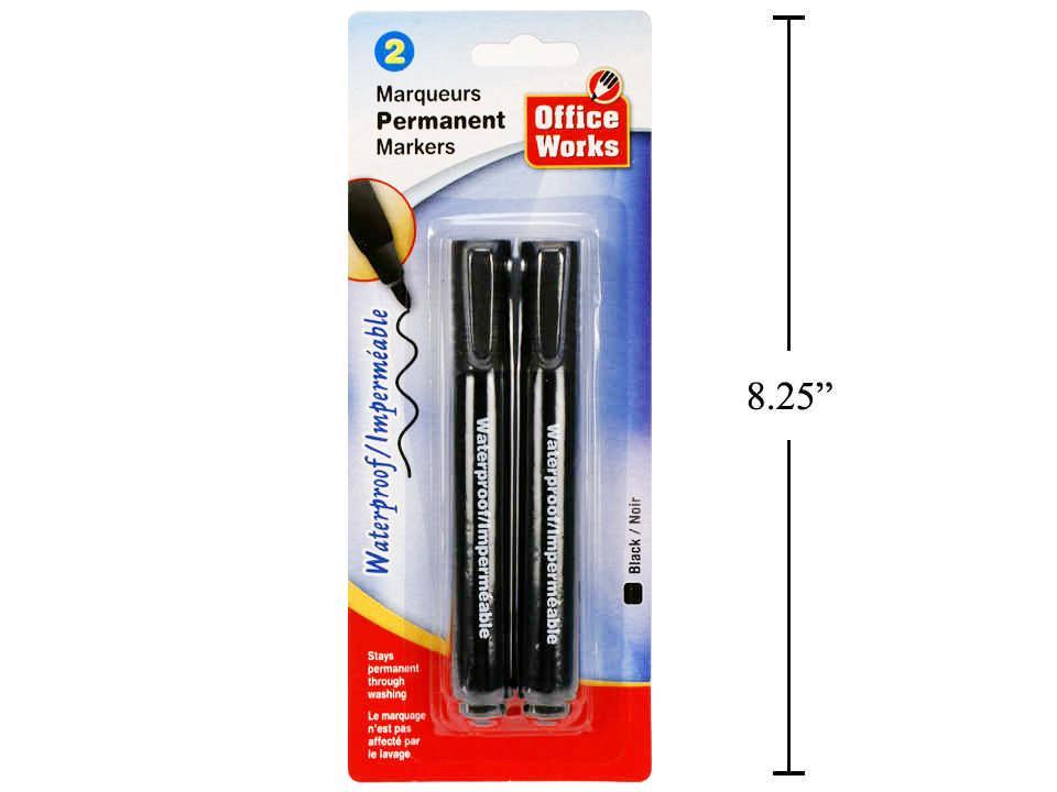 O.WKs. 2-Pack Permanent Black Marker