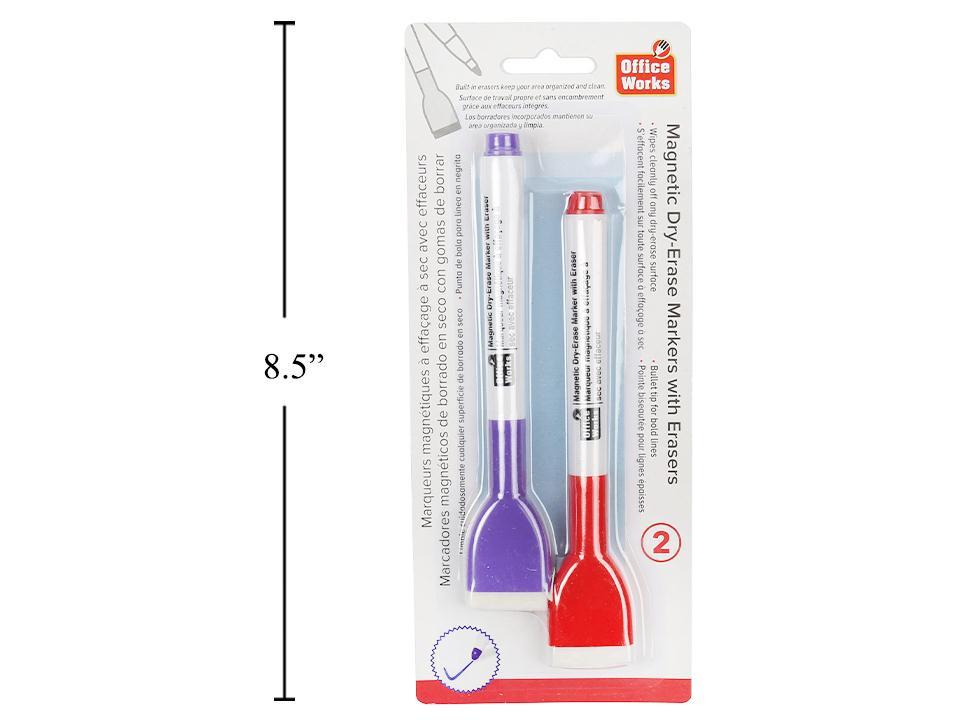 O.WKs. 2-Piece White Board Markers with Brush