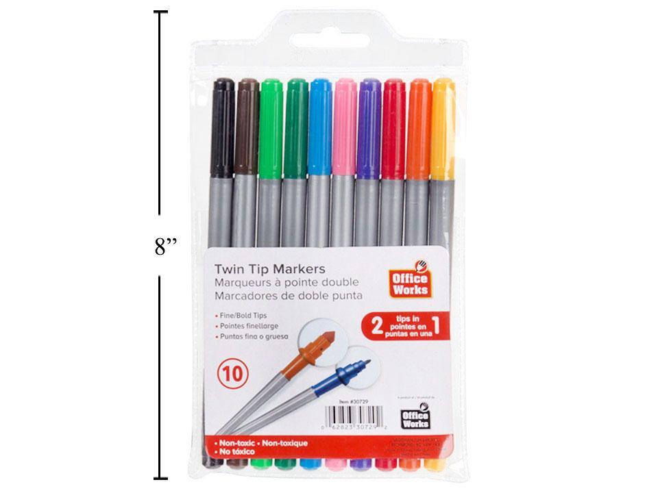 O.WKs. Twin-tip Markers, 10-piece Set