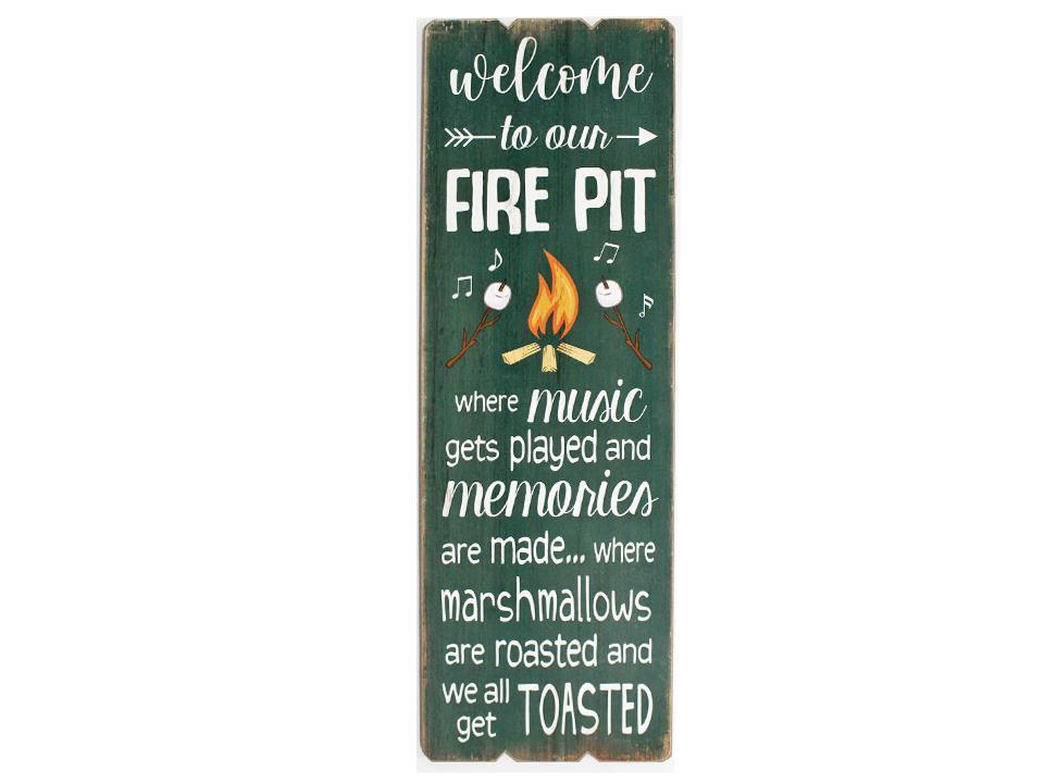 Welcome to Our Fire Pit MDF Wall Plaque, 11.8"x35.4"