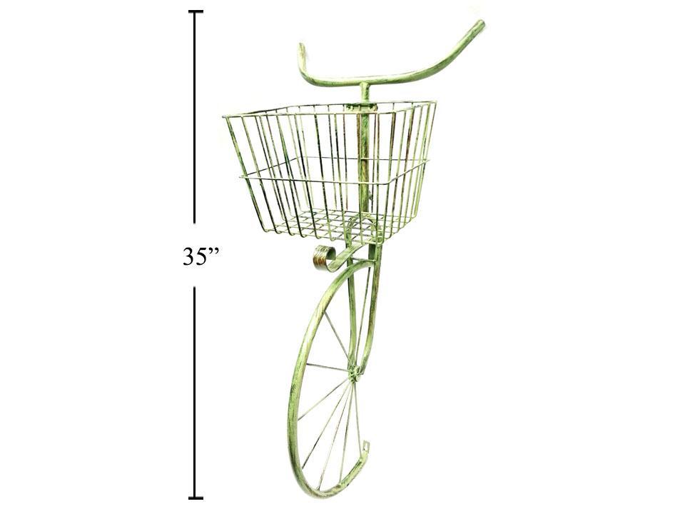 Wall Mounted Metal Bicycle Plant Holder, 15.75"x11.8"x35"