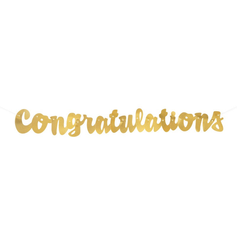 Gold Script "Congratulations" Banner