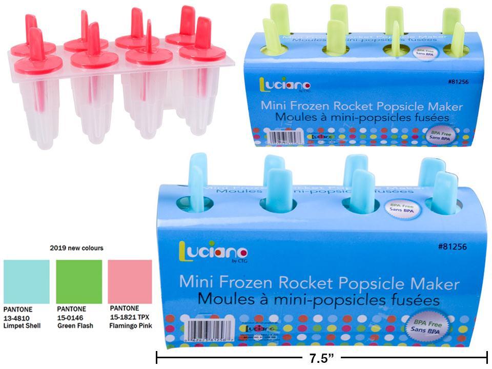 Luciano Frozen Rocket Popsicle Maker, Makes 8  Popsicles